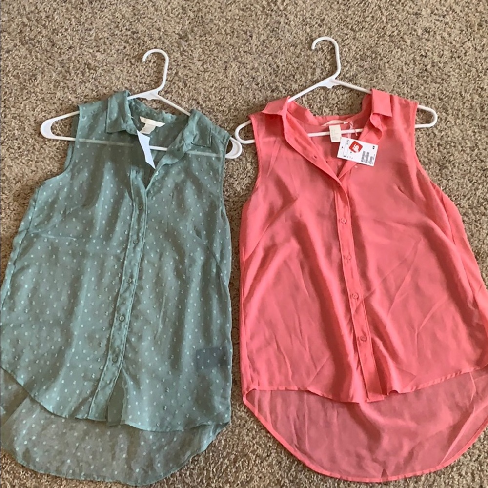 H&M set of two sheer tanks